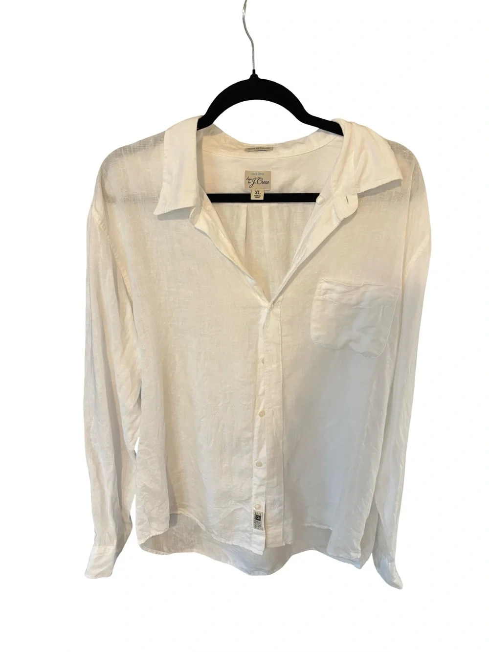 J.Crew Baird McNutt Irish Linen Shirt Slim Untucked White Size XL - white linen